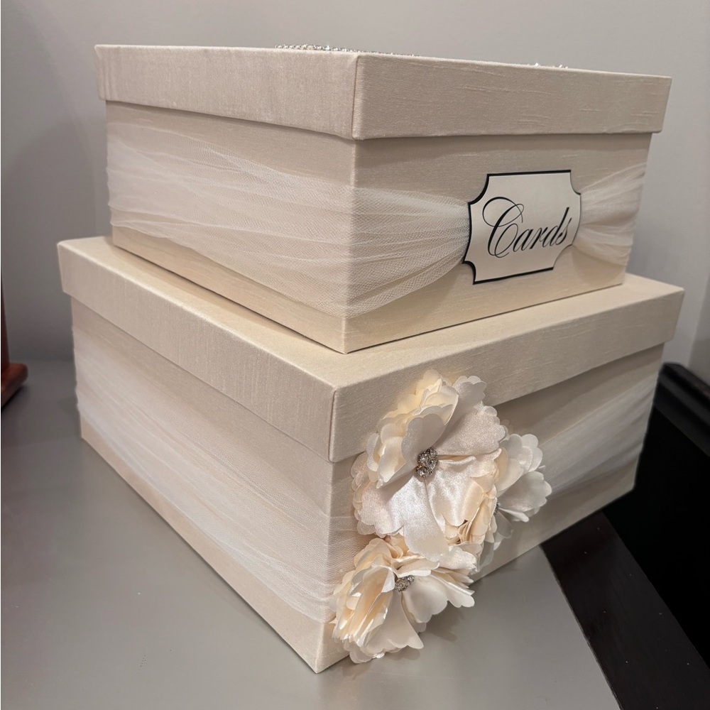 Etsy Cream Card Storage Box - Picture 2 of 3